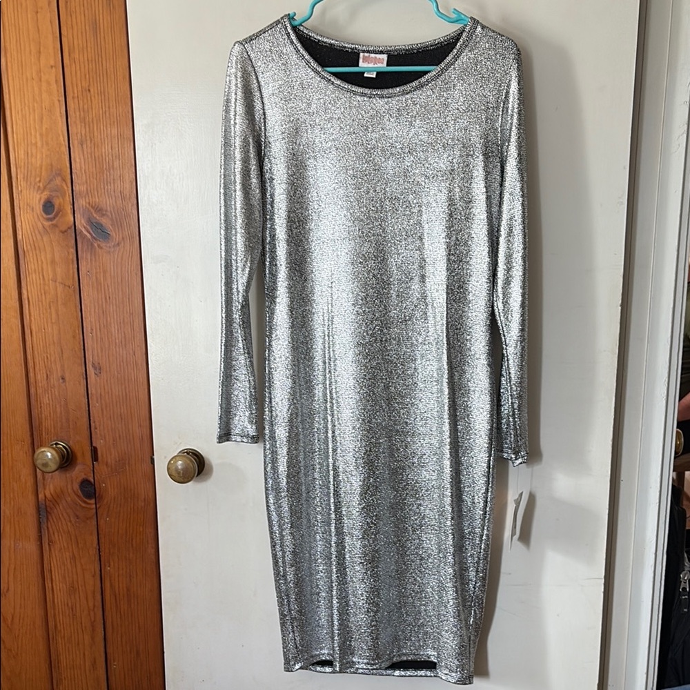 Silver Long Sleeve Dress